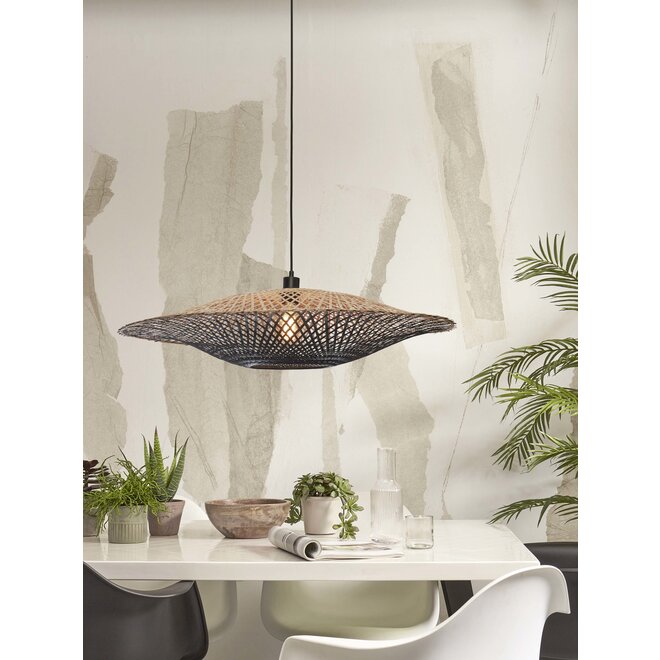 Hanglamp Kalimantan bamboe dia.87x20cm naturel/zwart. L