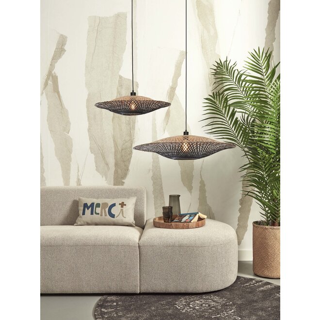 Hanglamp Kalimantan bamboe dia.87x20cm naturel/zwart. L