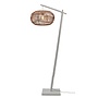 Vloerlamp Madeira bamboe wit h.176cm/kap rotan dia.48xh.30cm. nat.