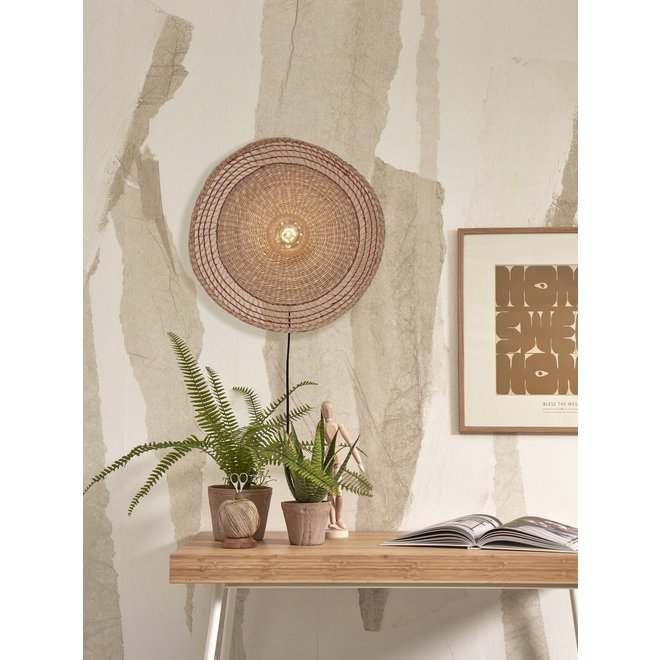 Wandlamp Pantanal zeegras dia.45xh.9cm. naturel/l.bruin