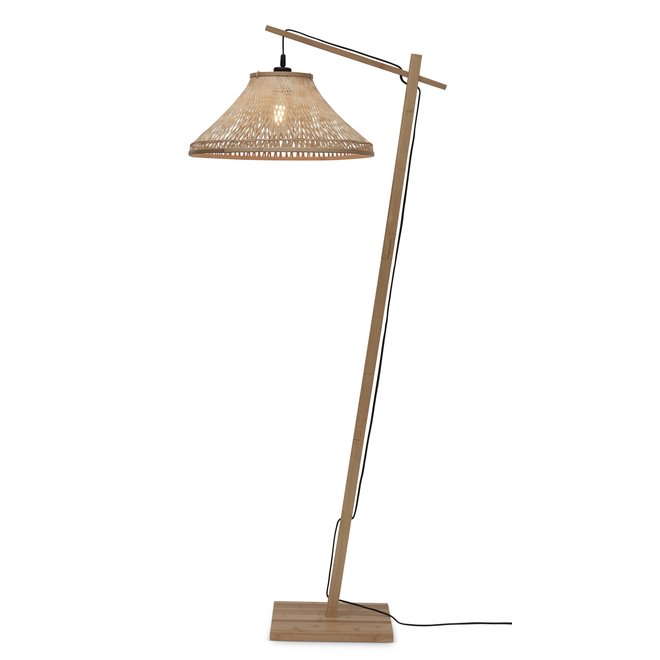 Vloerlamp Tahiti bamboe nat. h.150cm/kap dia.45xh.20cm. nat.