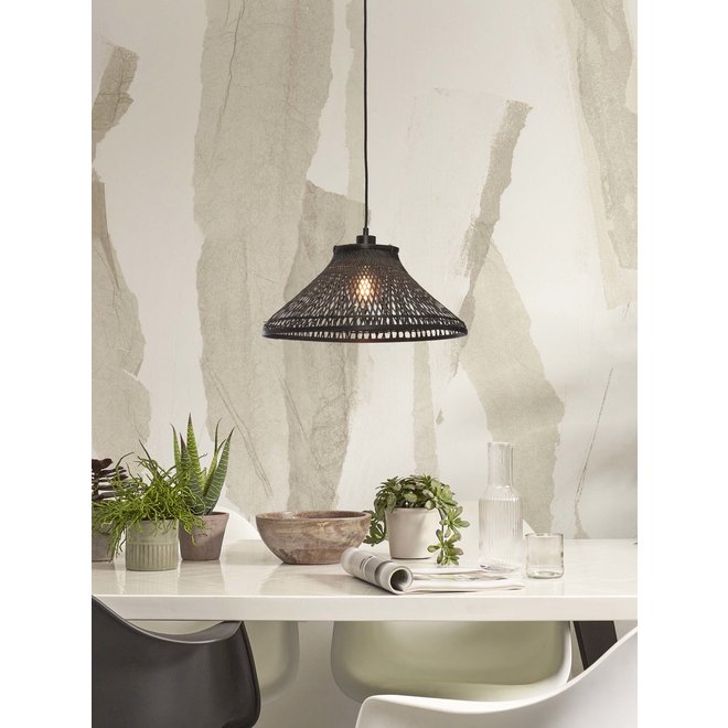 Hanglamp Tahiti bamboe dia. 45xh.20cm. zwart