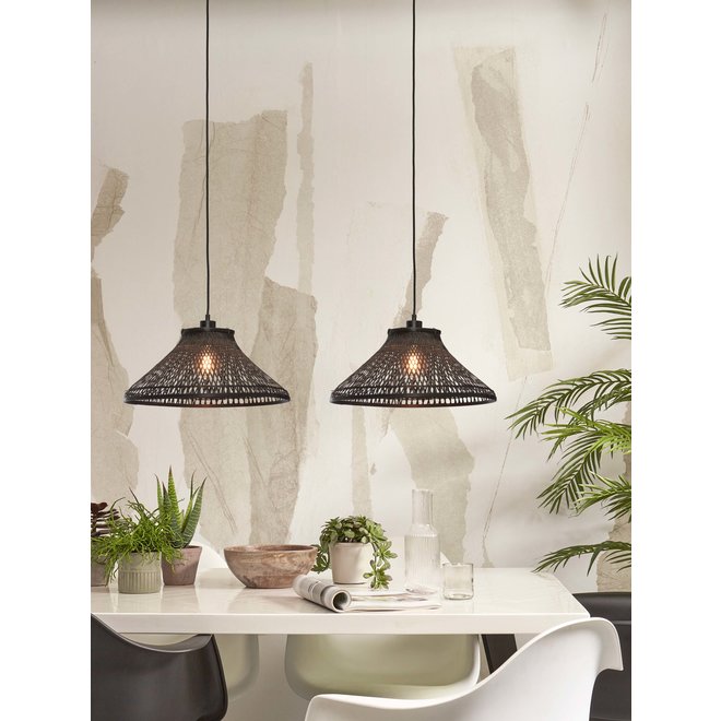 Hanglamp Tahiti bamboe dia. 45xh.20cm. zwart