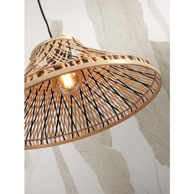 Hanglamp Tahiti bamboe dia. 45xh.20cm. zwart/naturel