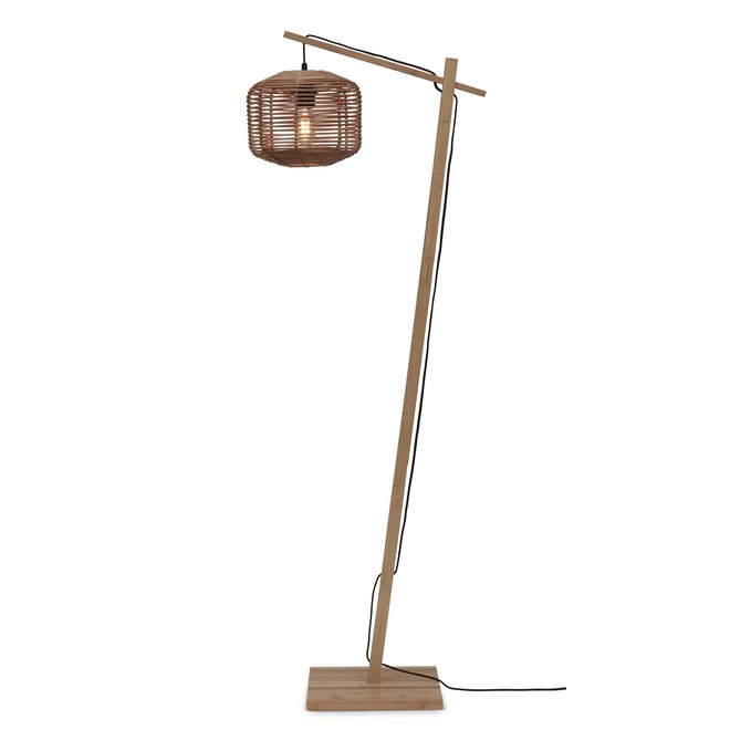 Vloerlamp Tanami S bamboe nat. h.150cm/kap dia. 25xh.20cm rotan. nat.