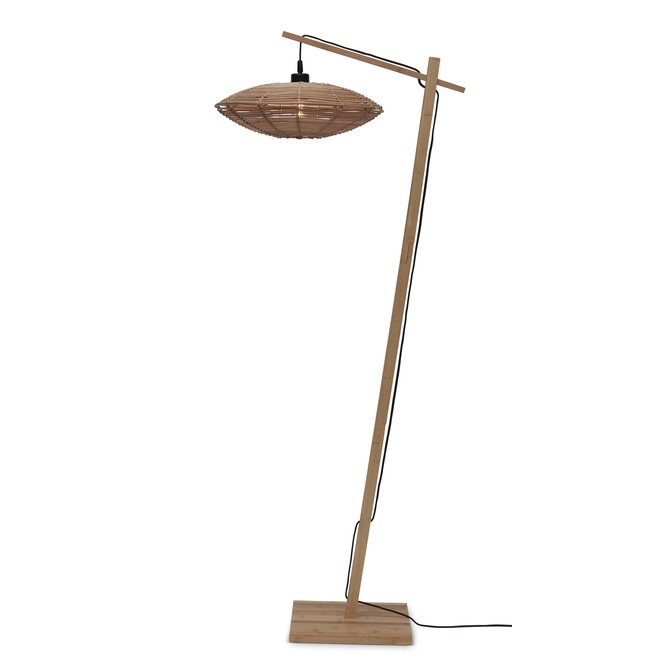 Vloerlamp Tanami S bamboe nat. h.150cm/schijf dia. 40xh.10cm rotan. nat.