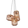 Hanglamp Tanami rotan/3-kap 18xh.25cm + 18xh.35cm + 25xh.20cm ass.. nat.