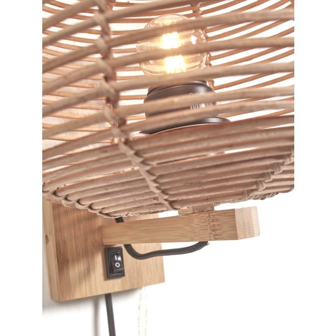 Wandlamp Tanami rotan dia.25xh.20cm. naturel