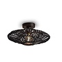 Plafonniere Zanzibar S rotan/plat dia.40xh.12cm. zwart
