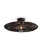 Plafonniere Zanzibar L rotan/plat dia.55xh.14cm. zwart