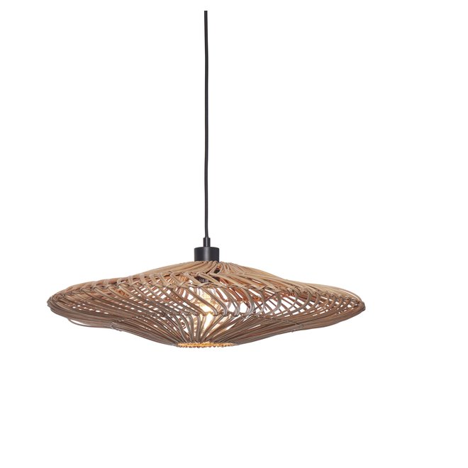 Hanglamp Zanzibar L rotan/plat dia.55xh.14cm. naturel