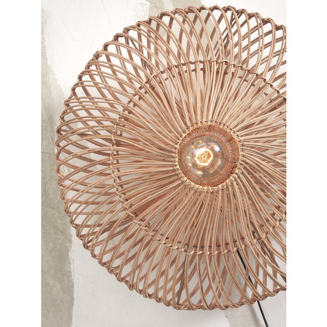 Wandlamp Zanzibar S rotan/plat dia.40xh.12cm. naturel