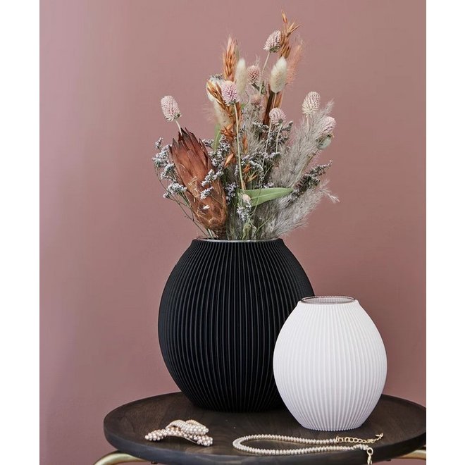 d3D geprinte Ovale vaas - Arctic White/ah