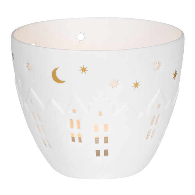 Waxinelicht  - small- huisjes met sterren