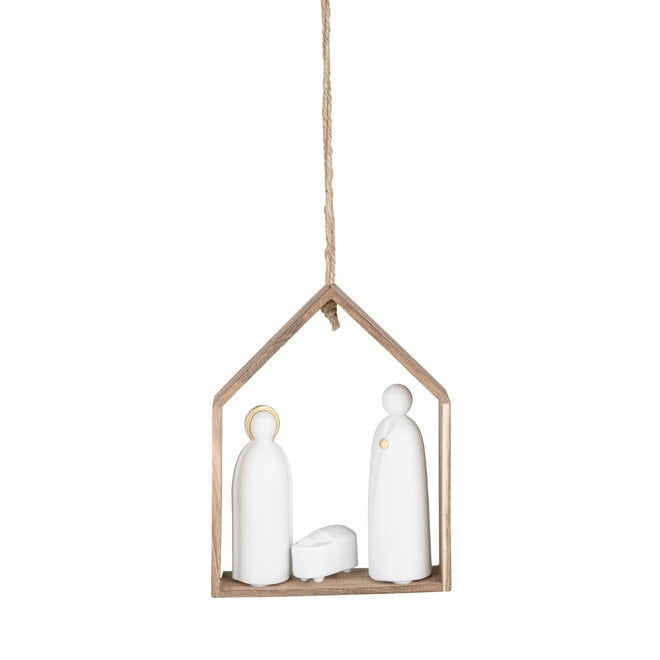 Houten hanger met kribbe