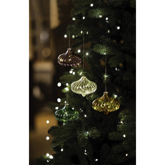 Glazen Kerstbal LED - Dina - Bordeaux