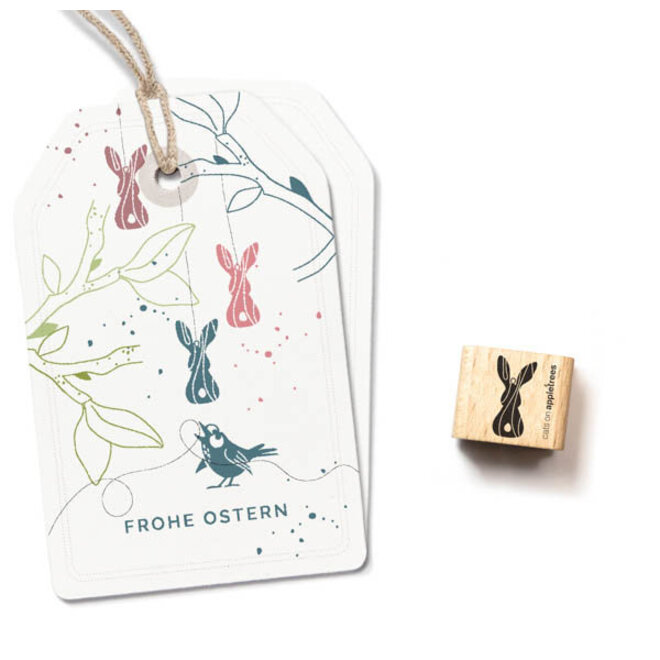 Ministempel Houten hanger konijn - 28019