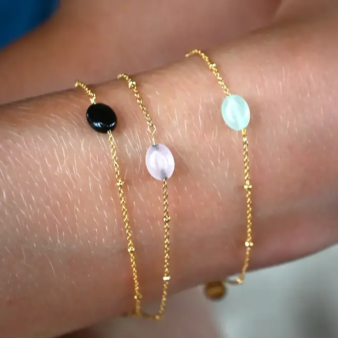 Armband - Friends Forever - Goud/Glas/Roze