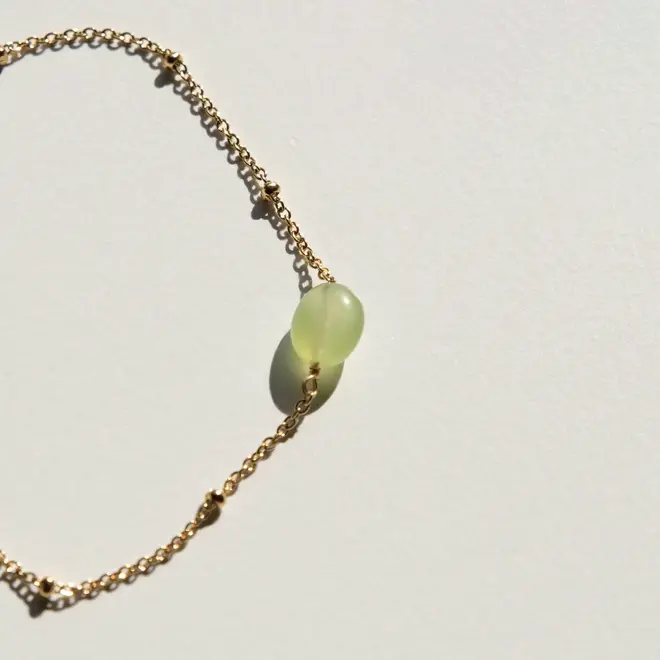Armband - Good Luck - Goud/Glas/Groen