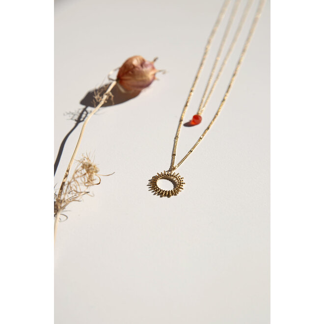 Ketting - Beautiful - Goud/Rood/Oranje