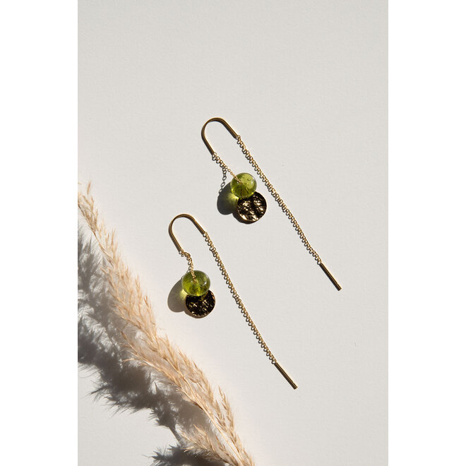 Oorbellen - You can - Goud/Groen