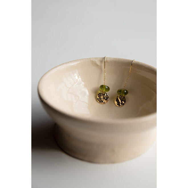 Oorbellen - You can - Goud/Groen
