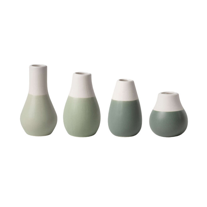 Mini vaasjes set van 4 - Groen