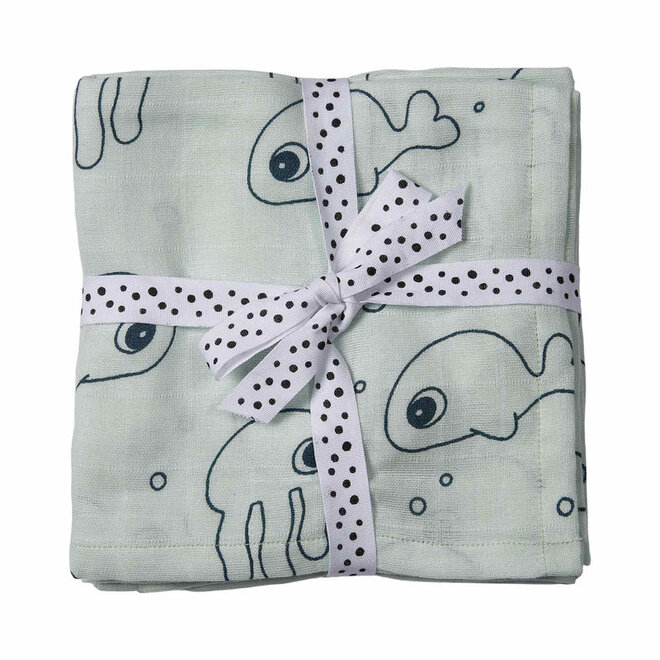 Hydrofiel doek Large set van 2 - Blauw