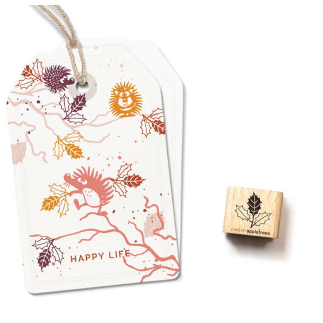 Ministempel hulstblad 3 bladeren - 28135