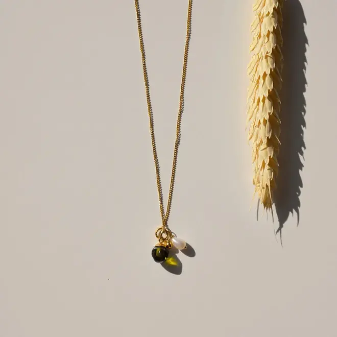 Ketting - Stilte - Goud/Donkergroen