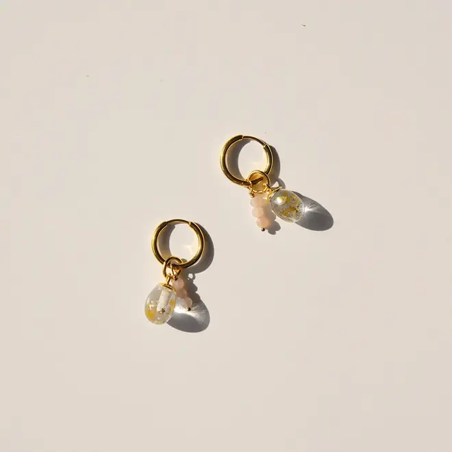 Oorbellen - Feest! - Goud /Beige