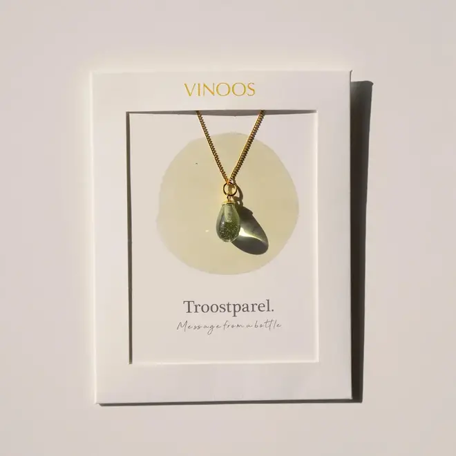 Ketting - Troostparel - Goud/Groen