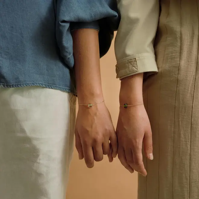 Armband - Jij & ik - Goud/Groen/Blauw