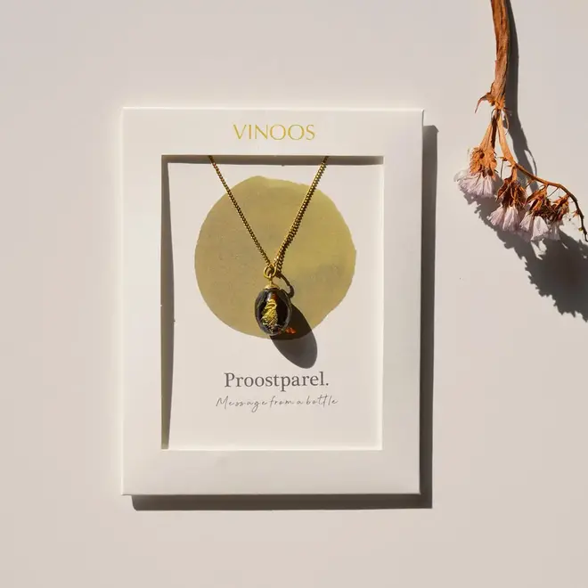 Ketting - Proostparel - Goud/donkerrood