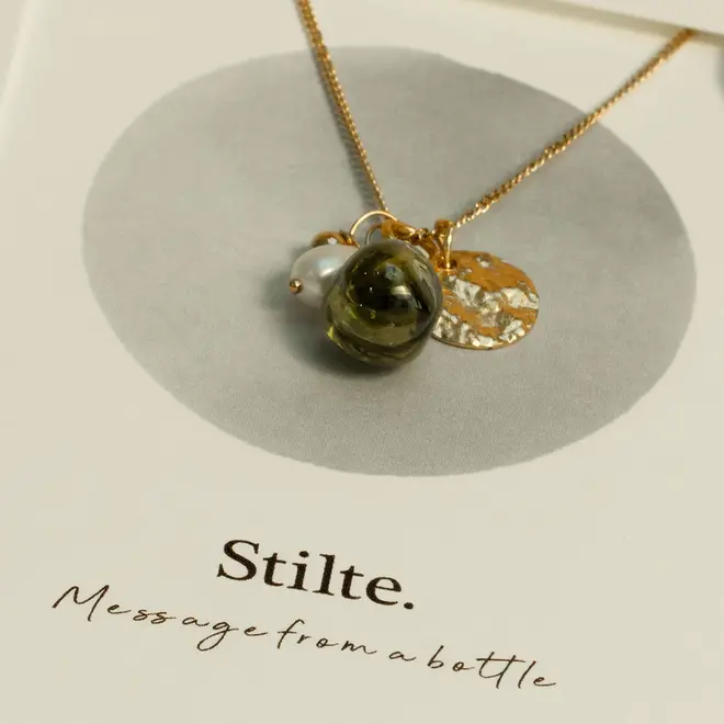 Ketting - Stilte - Goud/Donkergroen