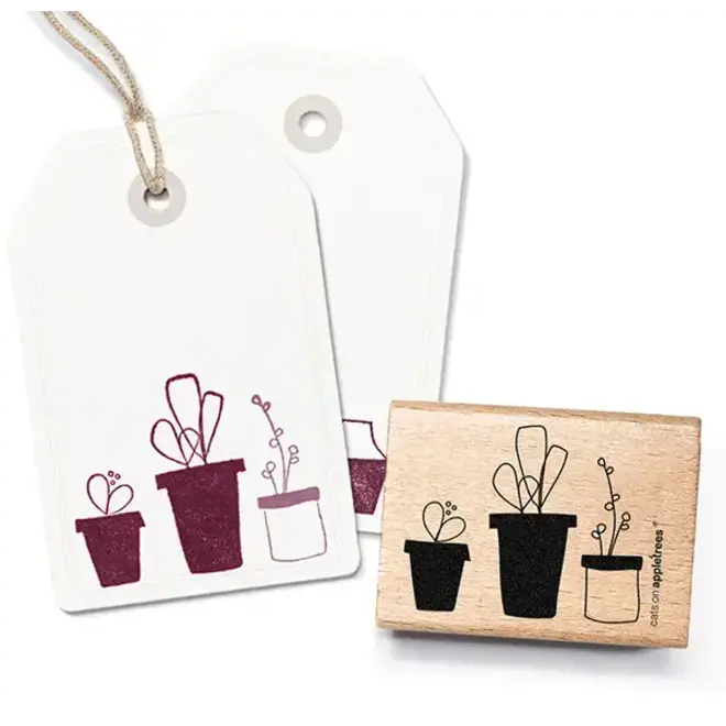 Stempel 3 bloempotten 2173