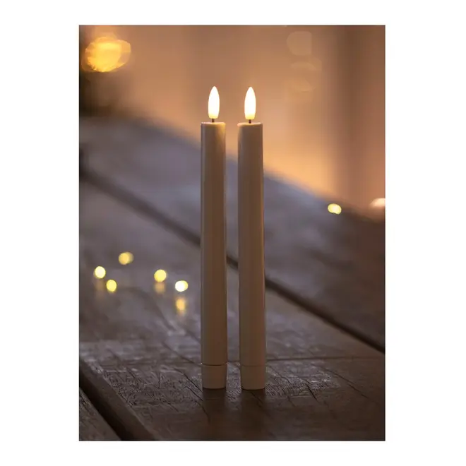 LED kaars - Sille Crown set van 2 20cm