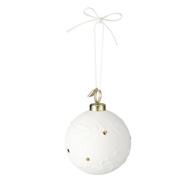 Kerstbal - Winter branch- wit