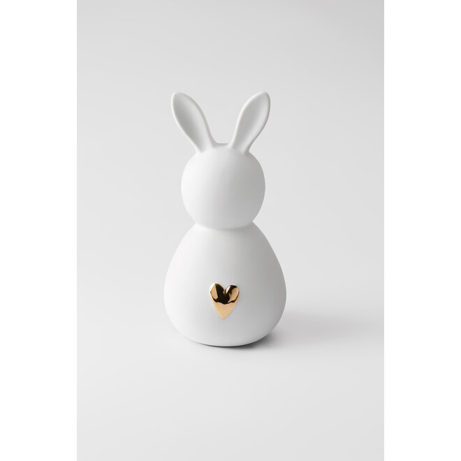 Porseleinen Konijn gouden hart - L