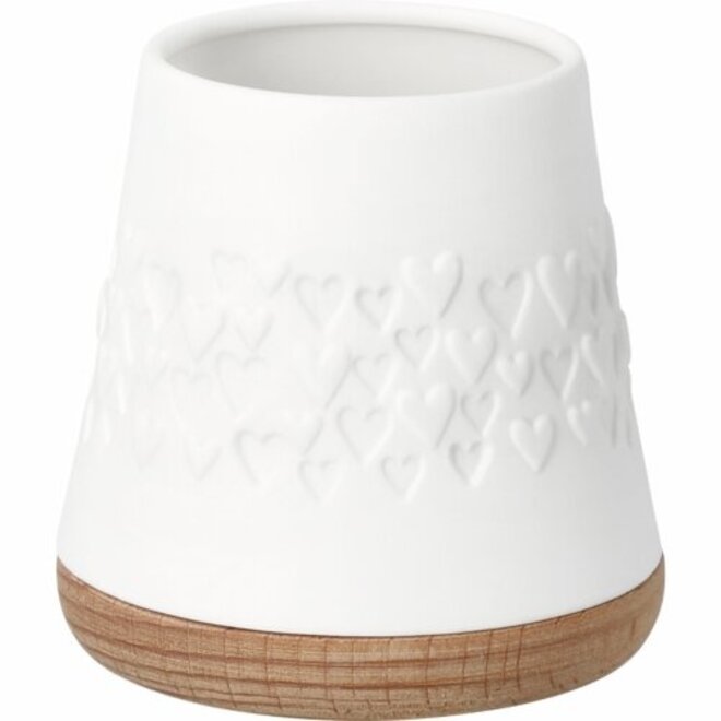 Waxinelicht Porselein/hout - Harten