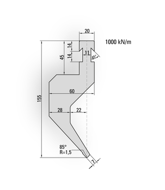 14.205 - 1100 mm Länge sekt.