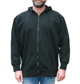 VANDAM Große Größen schwarze Kapuzen-Sweatjacke