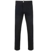 KAM Große Größen schwarze Stretch-Chino