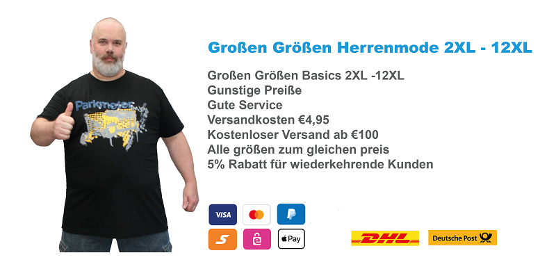 Großen Größen Herrenmode von 2XL bis 12XL