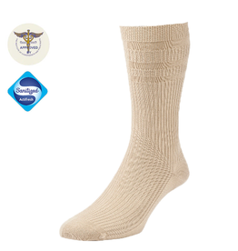 Diabetsocks Extra breite Wollsocken - Oatmeal