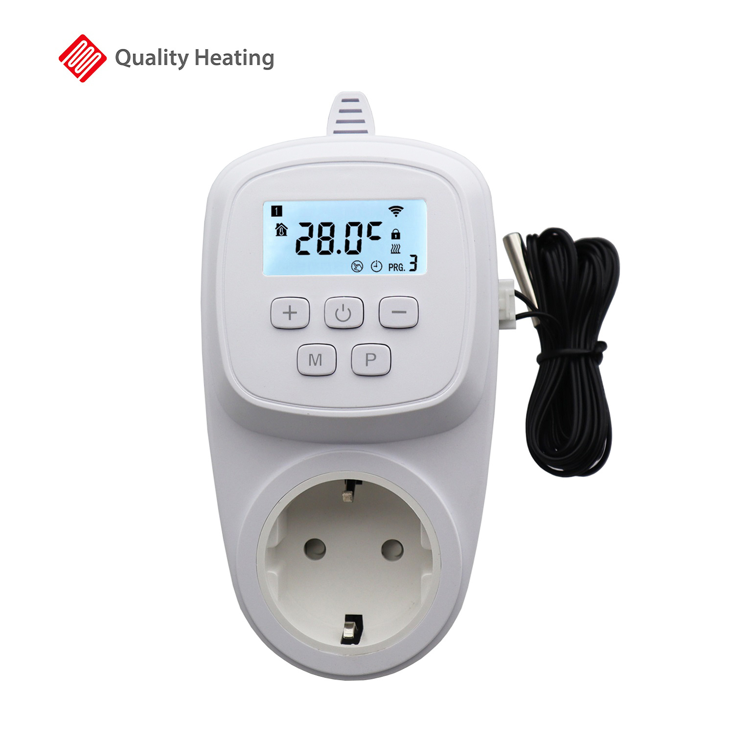 Moderniseren Krankzinnigheid Intrekking Wifi stopcontact thermostaat met losse sensor QH-42 - Infraroodverwarming  kopen? | Quality Heating Laagste prijsgarantie!