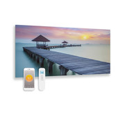 Quality Heating Bedrukt glazen infrarood paneel met wifi en remote control pier 119x59 700Watt