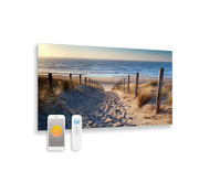 Quality Heating Bedrukt glazen infrarood paneel met wifi en remote control  duinen 100x59 580Watt