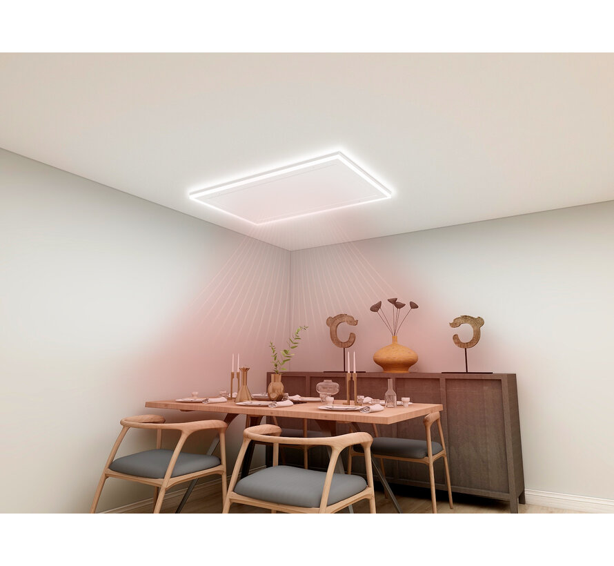 Tweede kans QH remote control infraroodpaneel wit met led verlichting 700Watt - 912