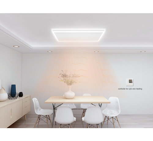 Tweede kans QH remote control infraroodpaneel wit met led verlichting 700Watt - 912
